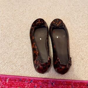 Tory Burch Brown croc Ballet Flats